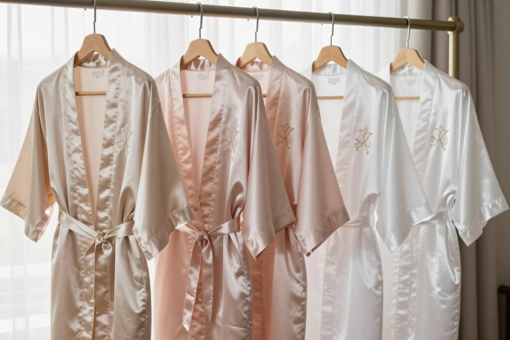 bachelorette robes hanging with monograms