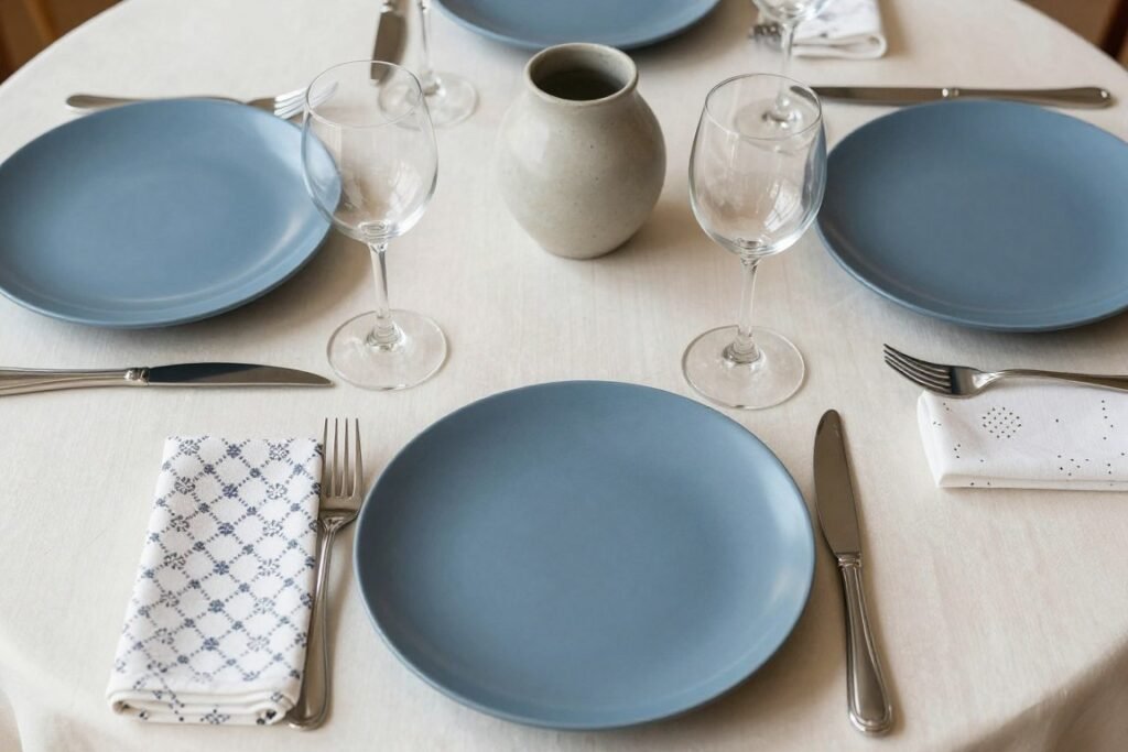 balanced mixed pattern table setting
