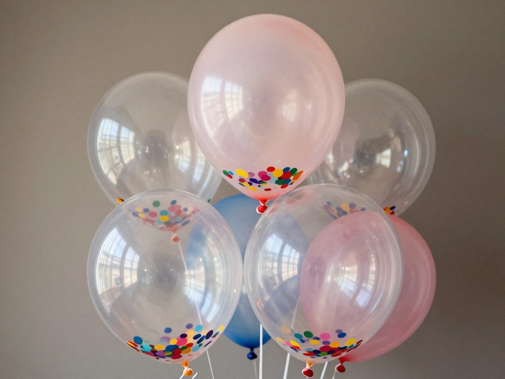 balloon bouquet ideas featuring confetti-filled clear balloons for special effects