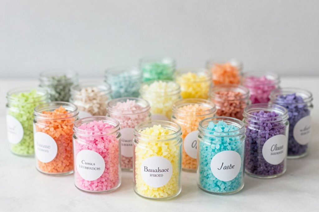 bath salt favors in decorative jars as table decor bath salt favors in decorative jars as table decor