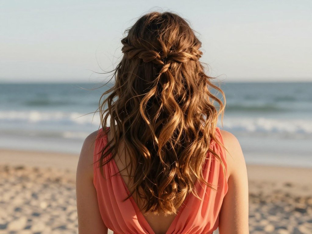 beachy waves bridesmaid hairstyle natural texture