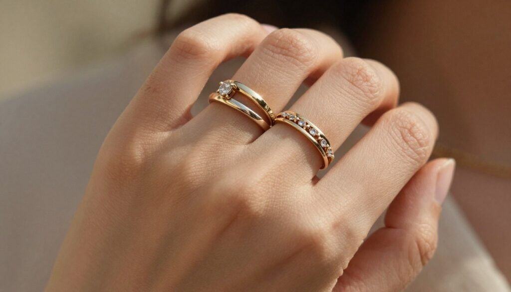 beautiful complete wedding ring stack showcasing personal style