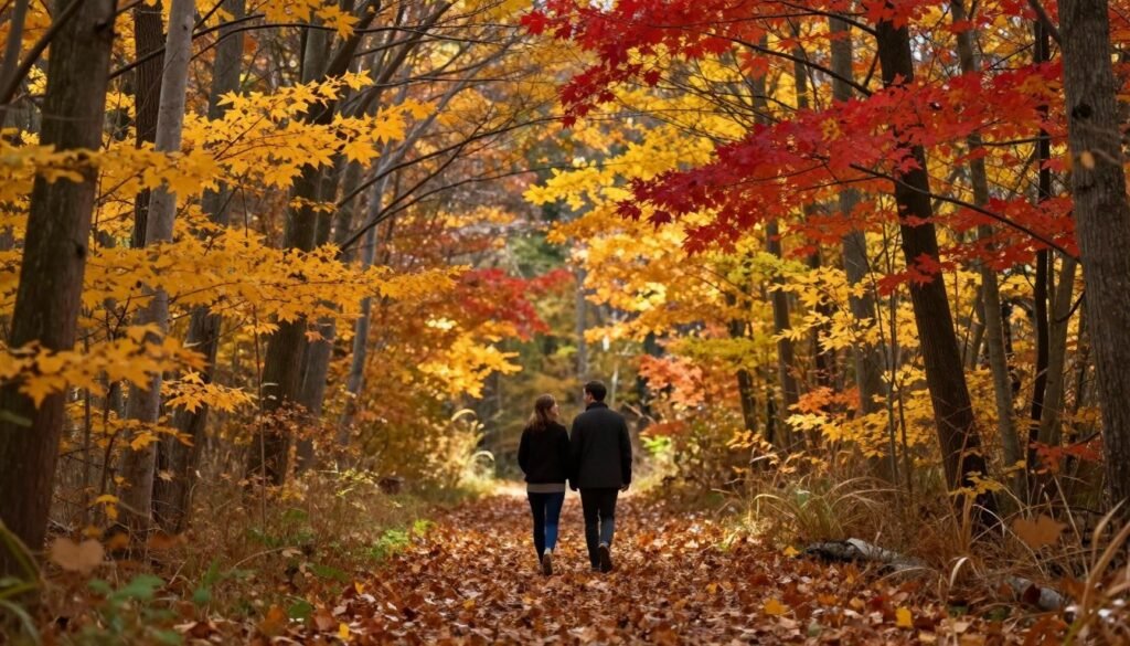 beautiful fall foliage setting for autumn proposal