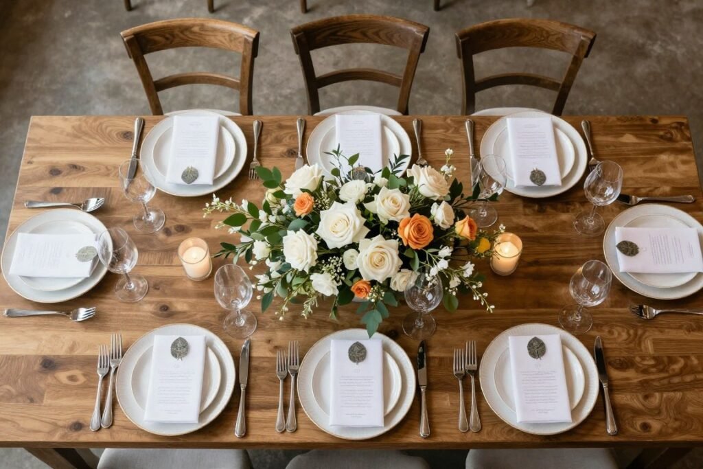 beautifully styled wedding tablescape for photography
