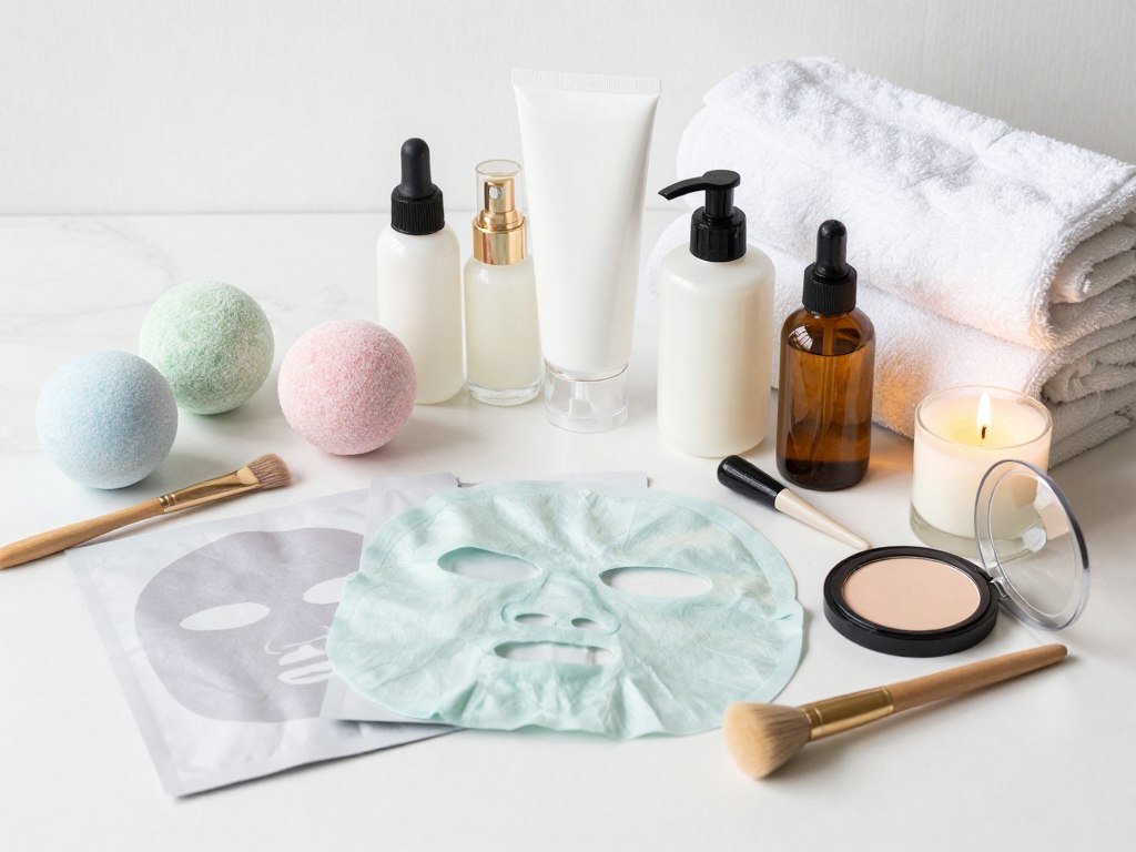 beauty and spa bridesmaid gift set with skincare and pampering products beauty and spa bridesmaid gift set with skincare and pampering products