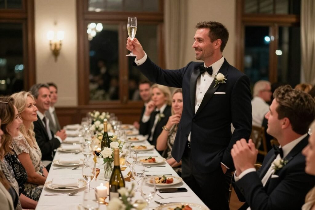 best man giving toast