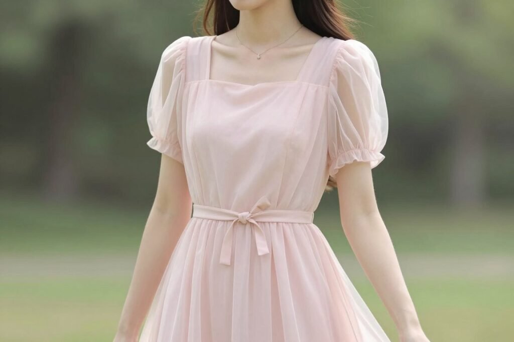 blush pink proposal dress