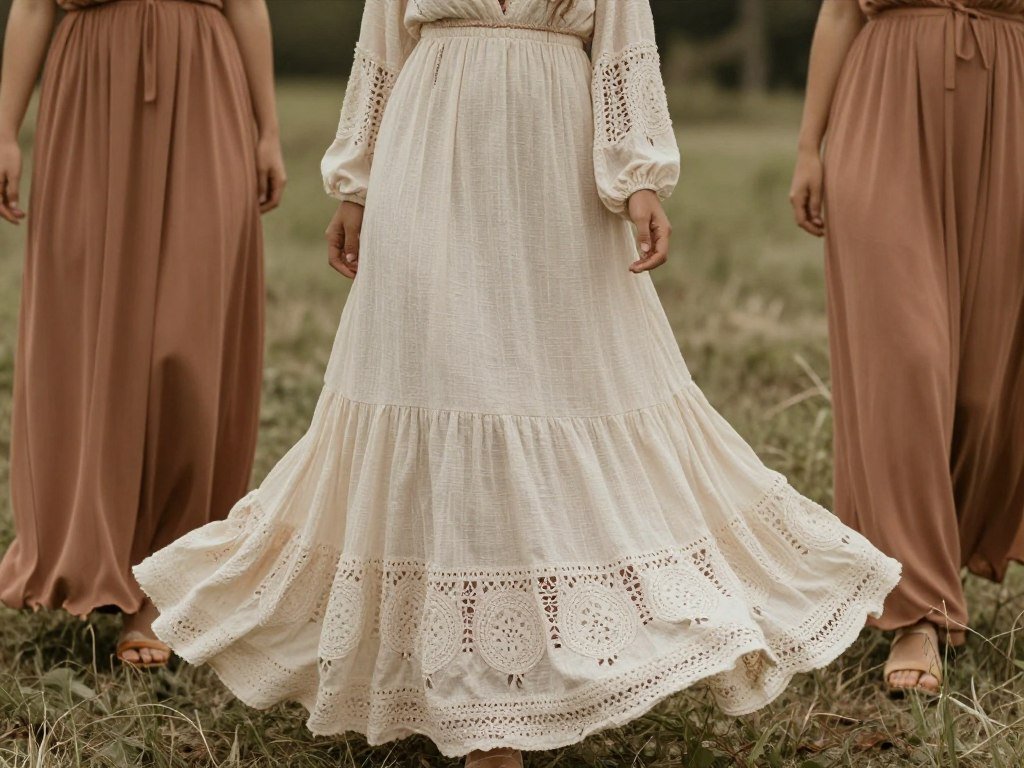 bohemian bridesmaid dress flowy rustic