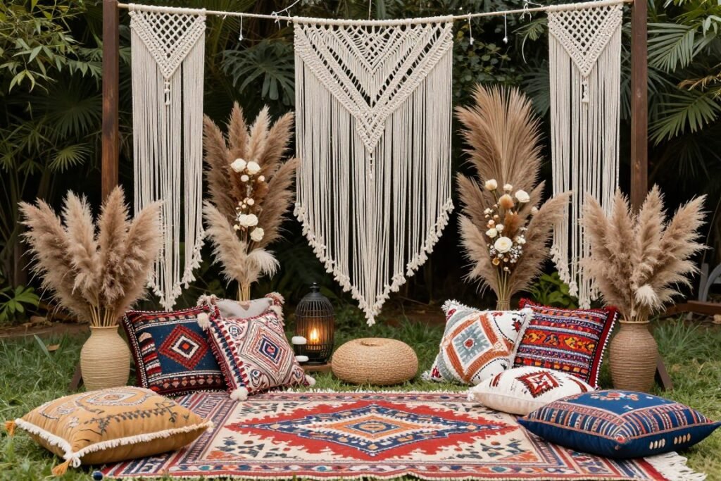 bohemian outdoor wedding decoration