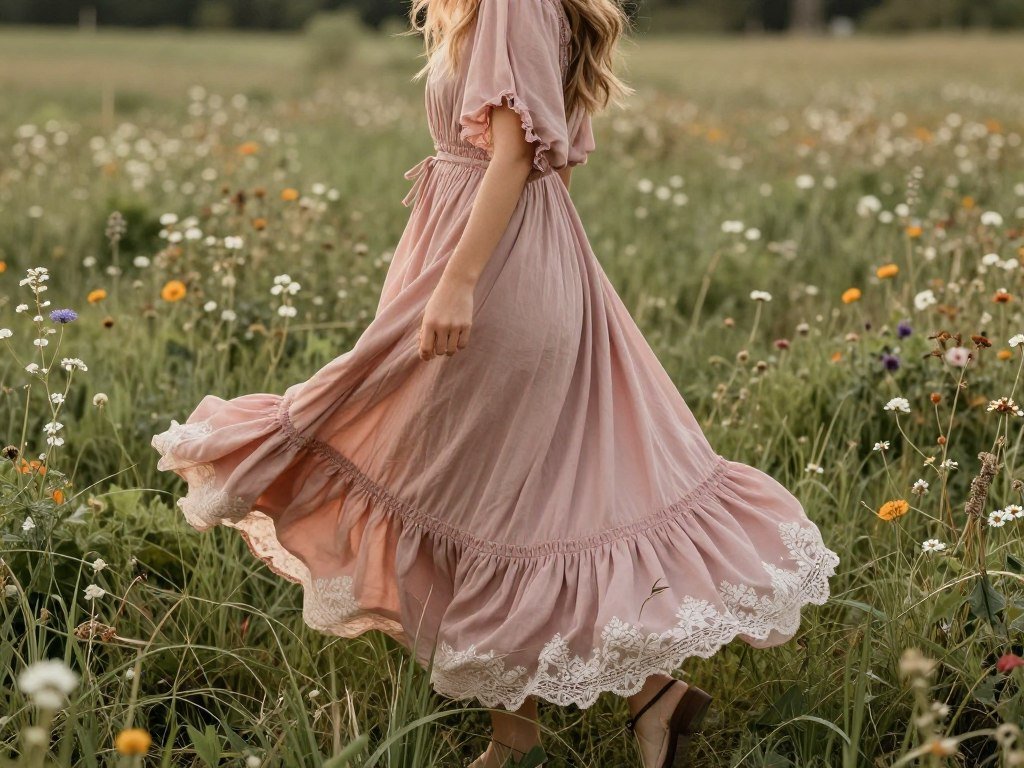 bohemian style bridesmaid dress for casual summer wedding