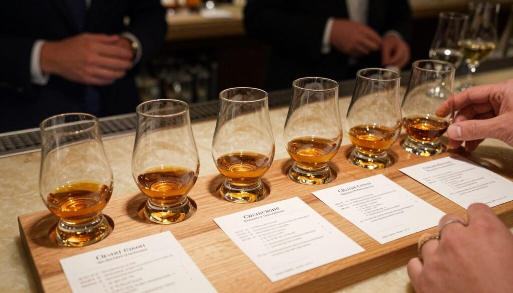 bourbon tasting groomsman proposal setup