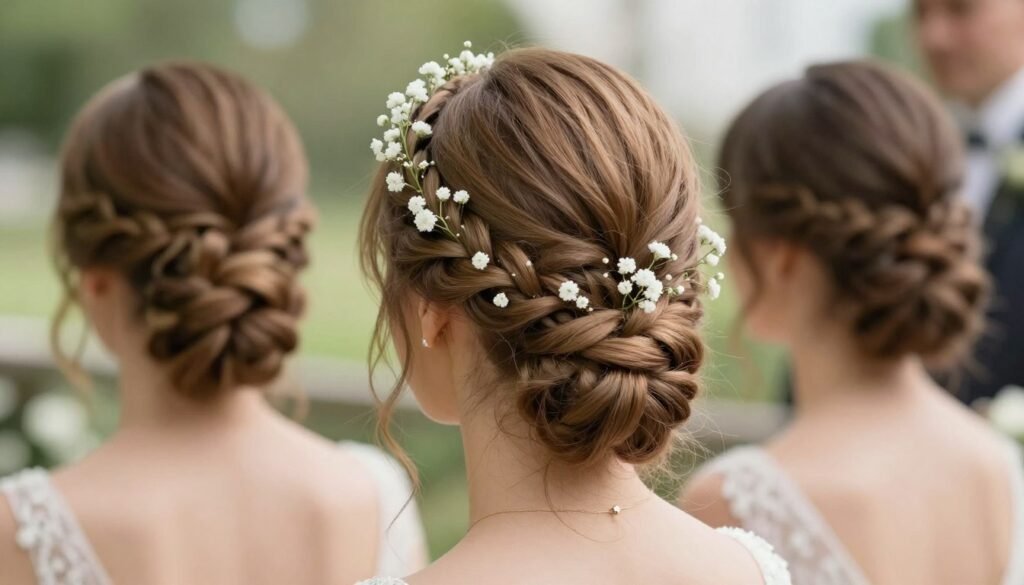 braided crown updo bridesmaid hairstyle braided crown updo bridesmaid hairstyle