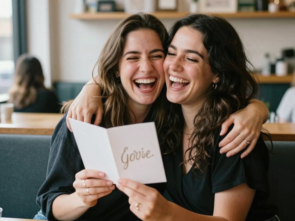 bride and friend celebrating bridesmaid proposal acceptance