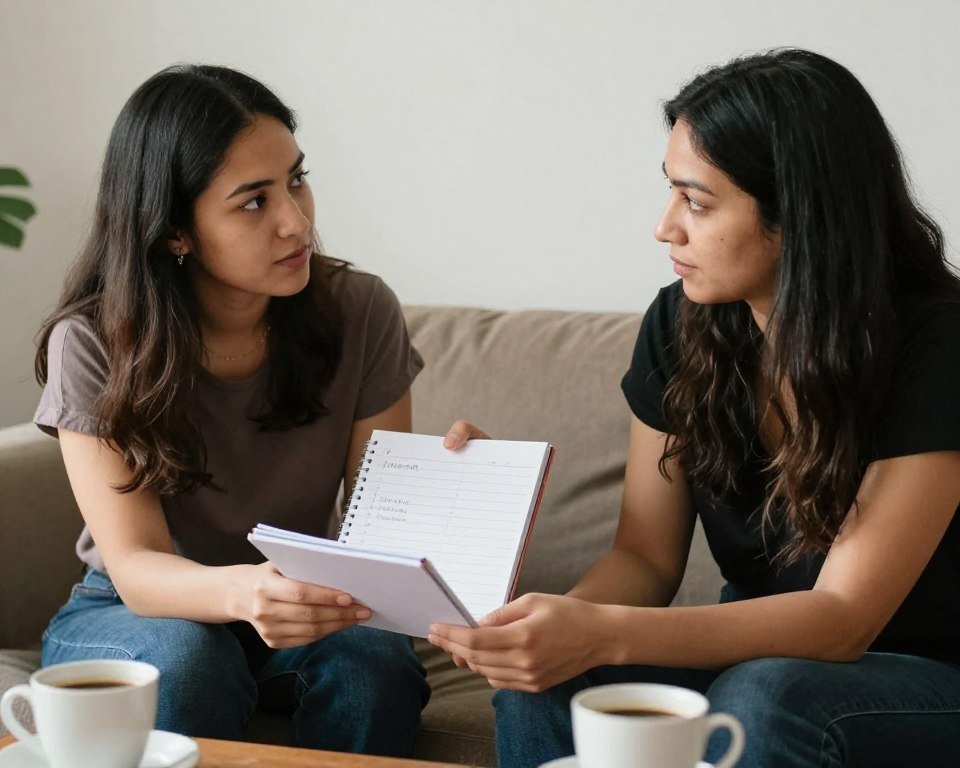 bride having honest conversation with bridesmaid about wedding expectations