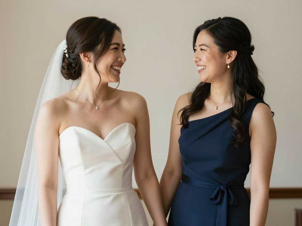 bride with maid of honor special moment