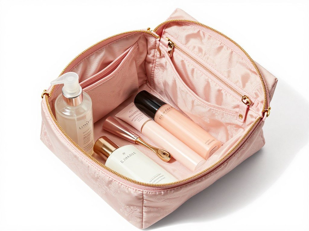 bridesmaid cosmetic bags with makeup