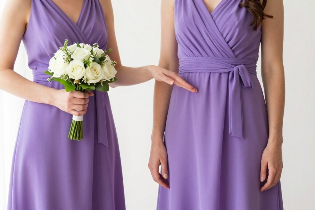 bridesmaid demonstrating good hand positioning