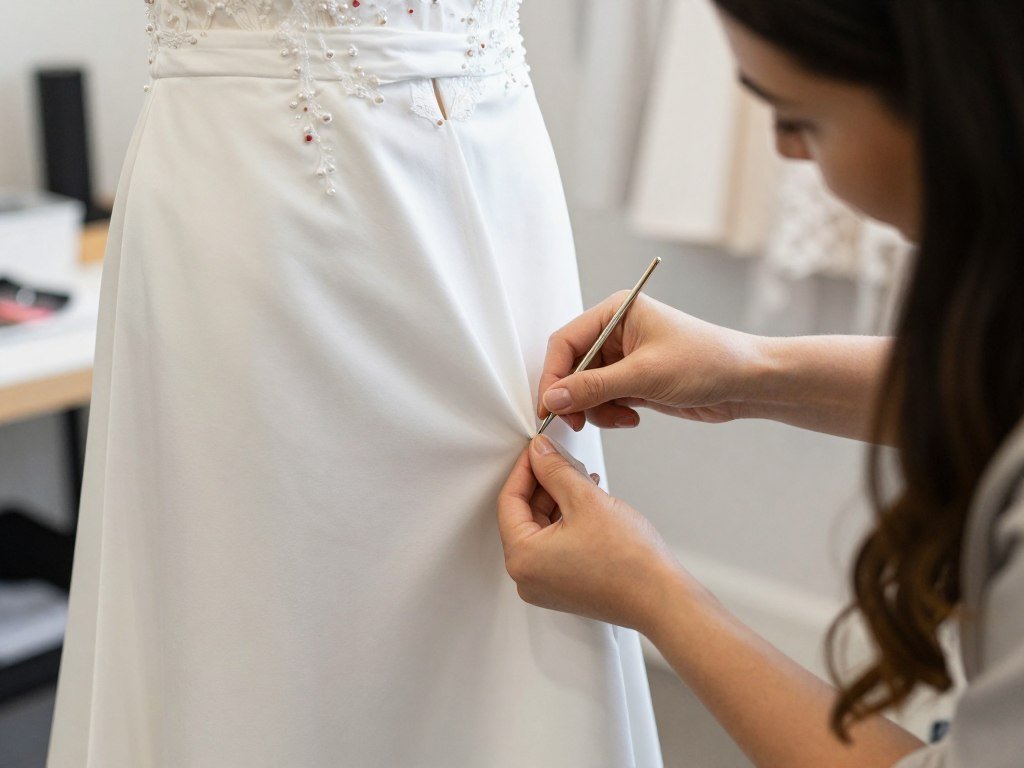 bridesmaid dress alterations in progress