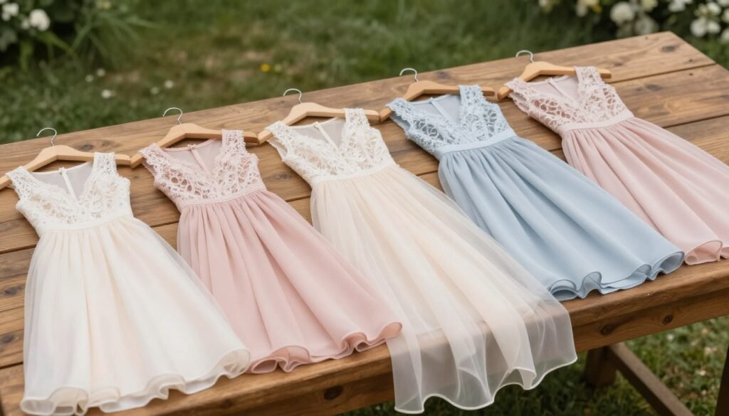 bridesmaid dress fabrics comparison chiffon lace tulle