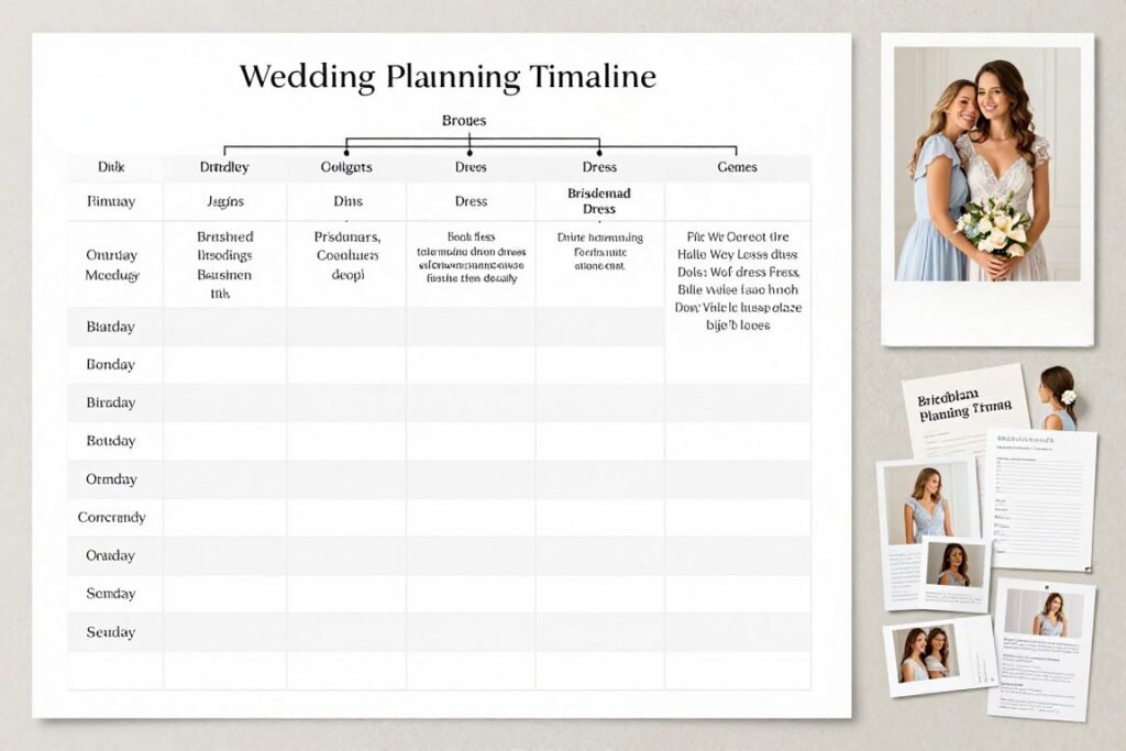 bridesmaid dress ordering timeline planning