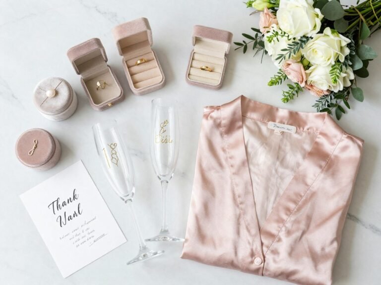 bridesmaid gift ideas featuring elegant jewelry boxes and personalized items