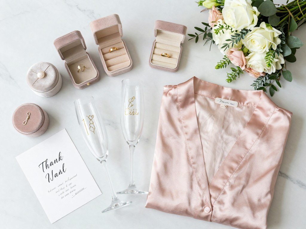 bridesmaid gift ideas featuring elegant jewelry boxes and personalized items