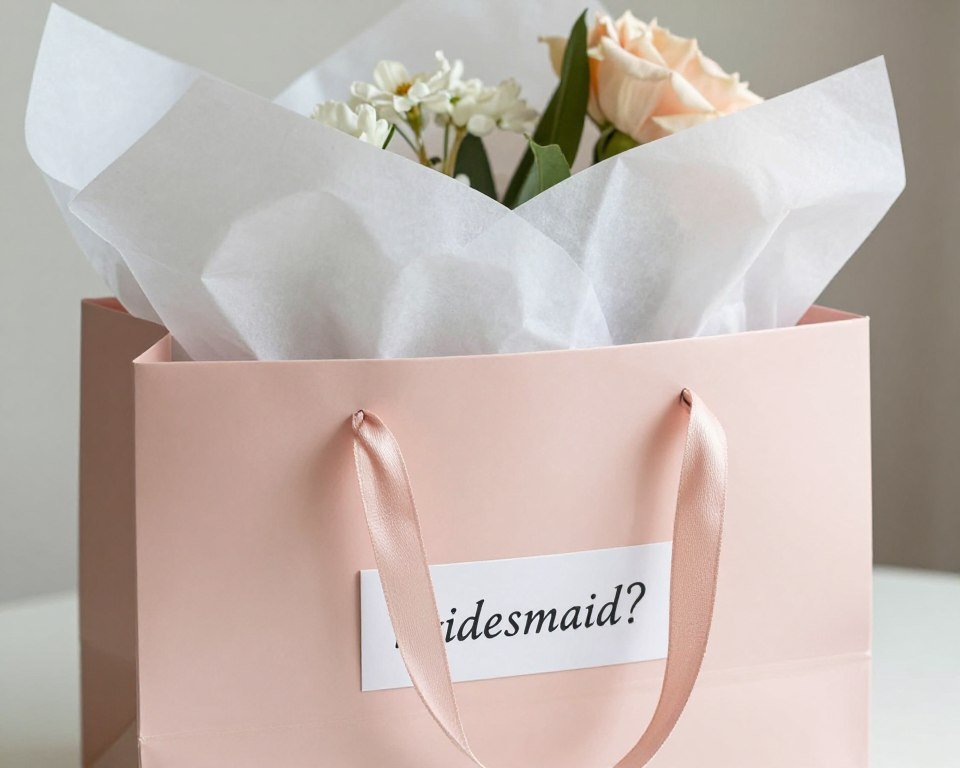 bridesmaid proposal bag with tissue paper