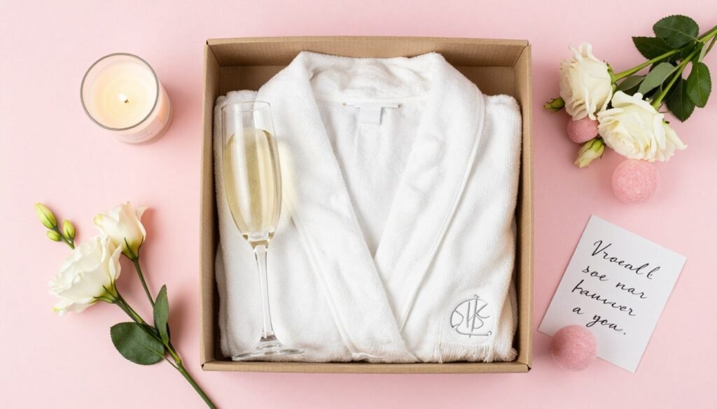 bridesmaid proposal box contents laid out flat