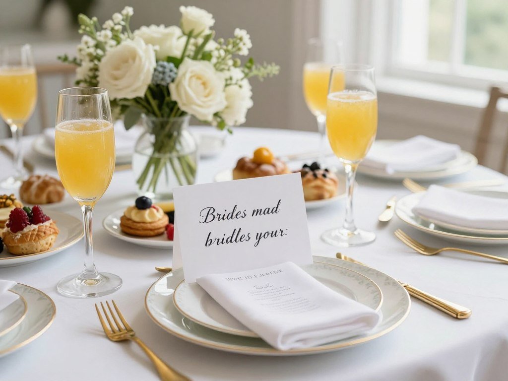 bridesmaid proposal card being presented at elegant brunch setting