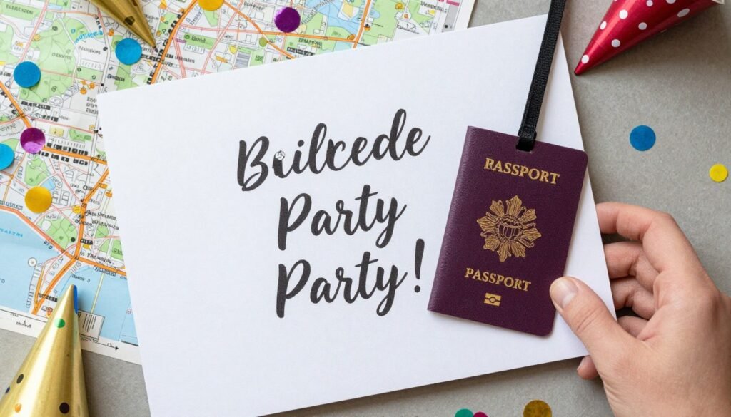 bridesmaid proposal card with bachelorette party destination hints