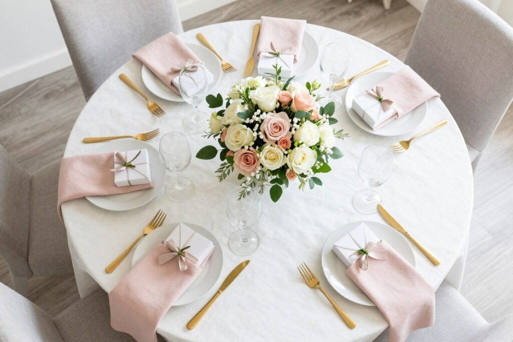 bridesmaid proposal dinner party table setting