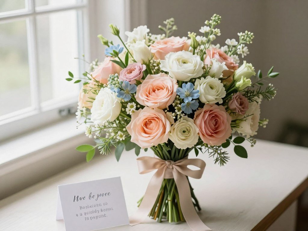 bridesmaid proposal flower bouquet with card
