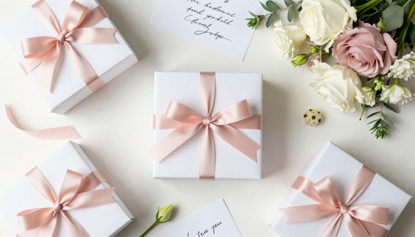 bridesmaid proposal ideas with beautiful gift boxes and flowers