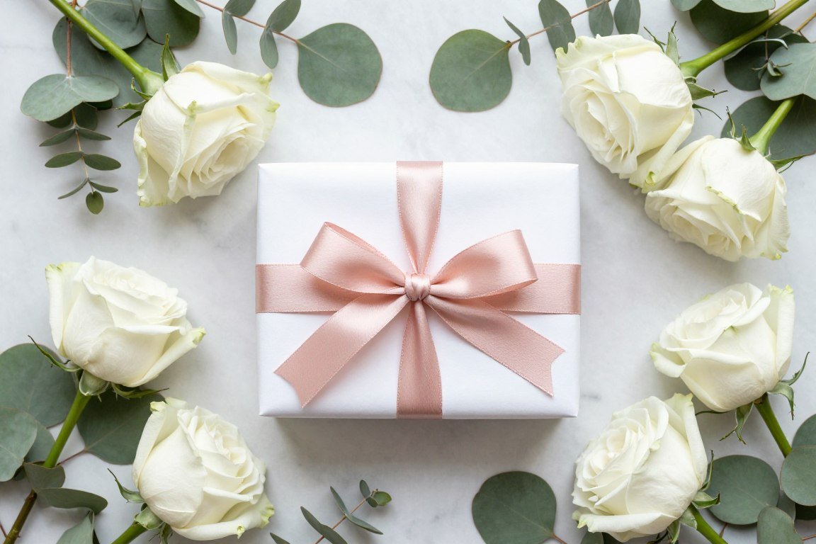 bridesmaid proposal ideas with elegant gift box and flowers