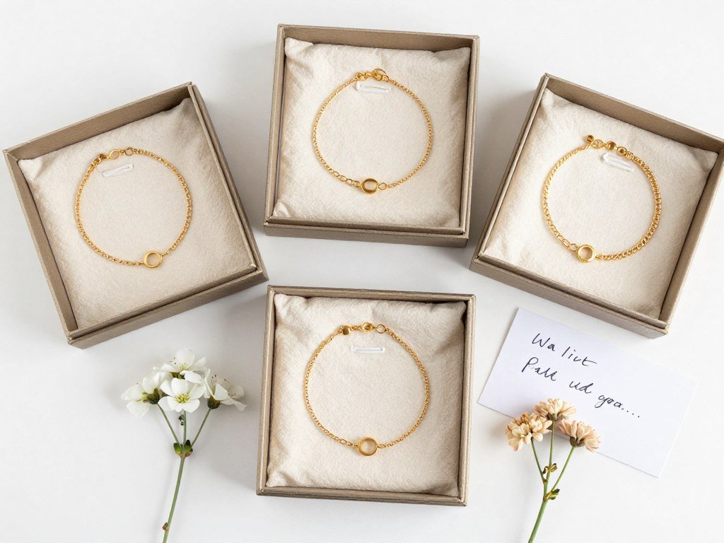 bridesmaid proposal jewelry displayed in simple gift box