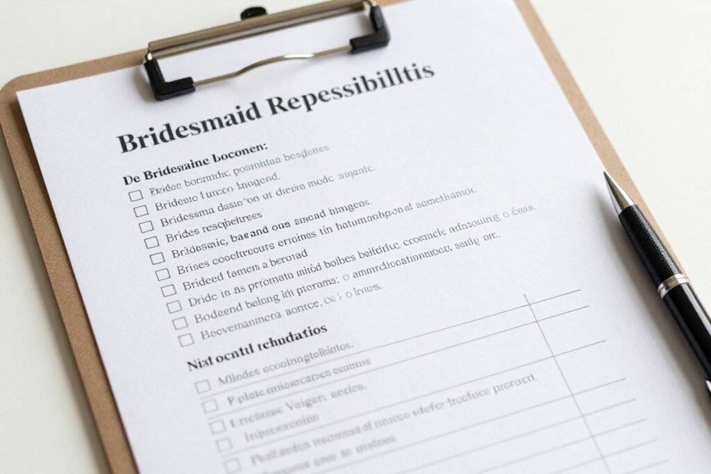 bridesmaid responsibilities checklist document