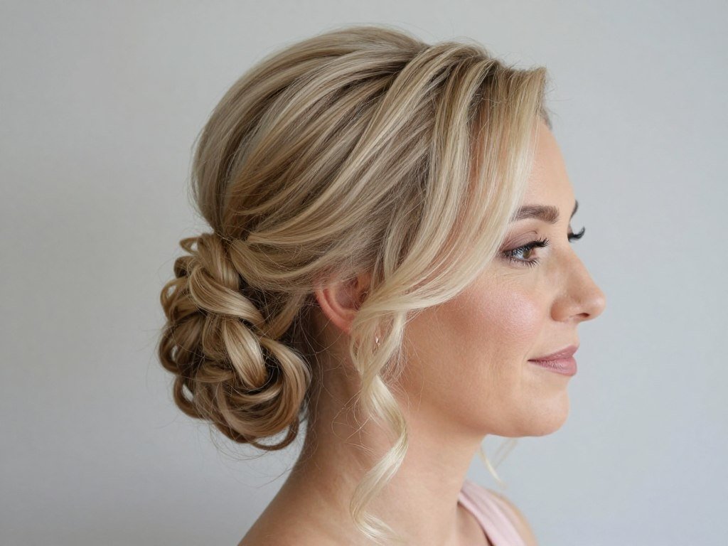 bridesmaid with fine hair styled with volume