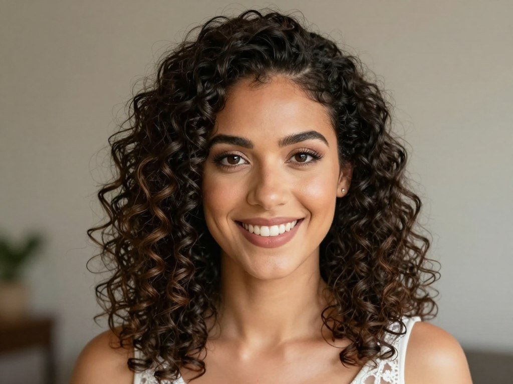 bridesmaid with natural hair texture embraced in hairstyle