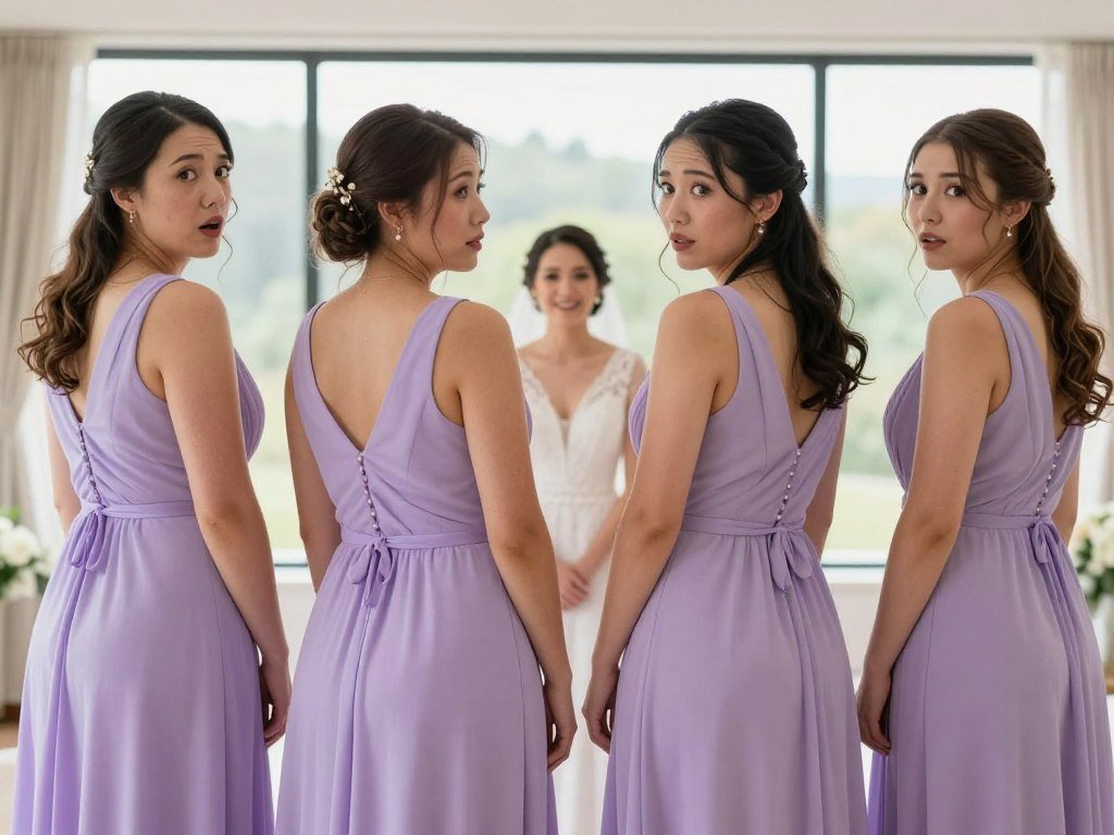bridesmaids first look reaction to bride