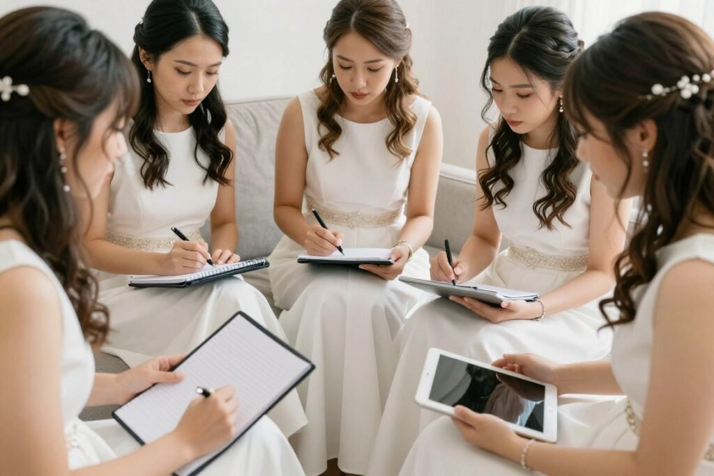 bridesmaids planning meeting
