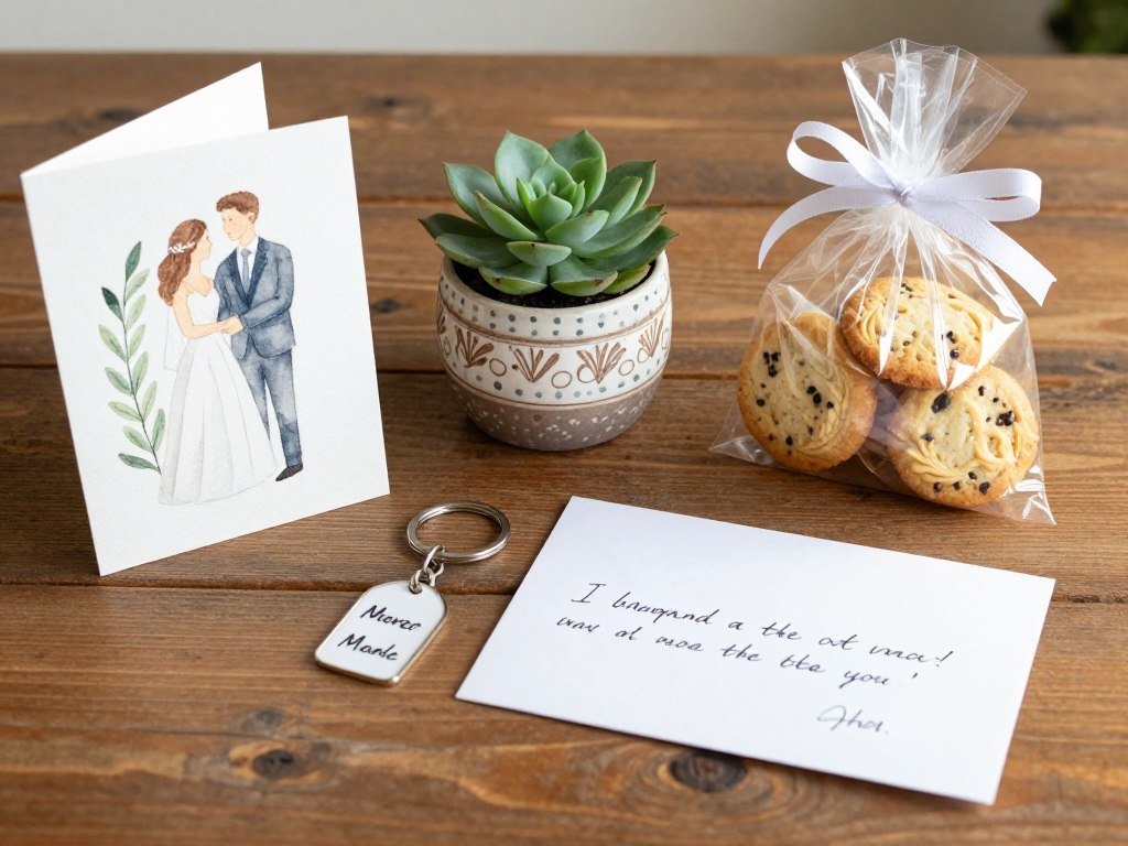 budget friendly bridesmaid proposal with handmade card and small gift