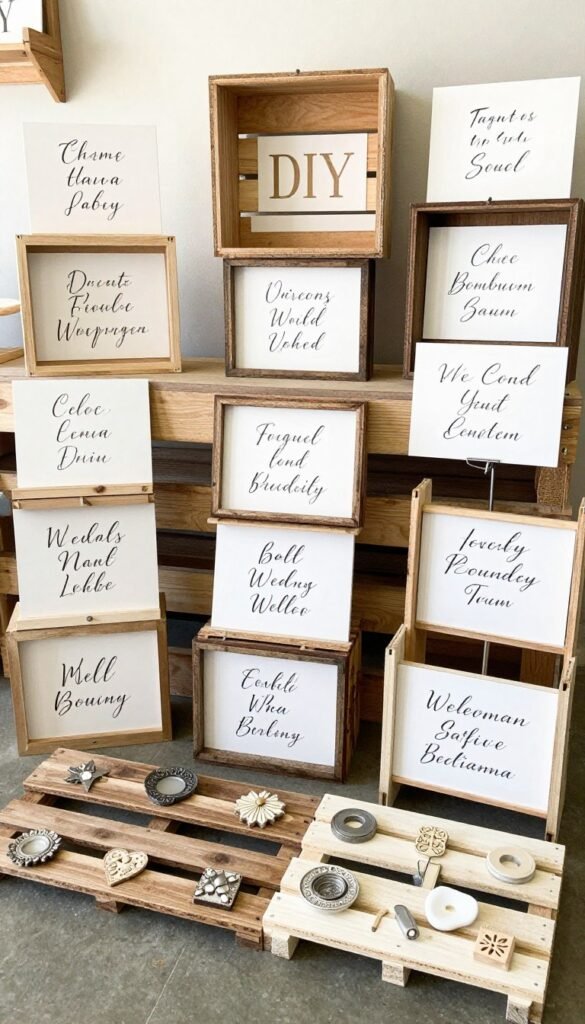 budget-friendly pallet wedding decorations display