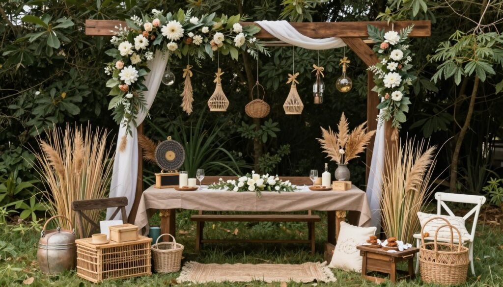 budget-friendly rustic wedding décor arrangements