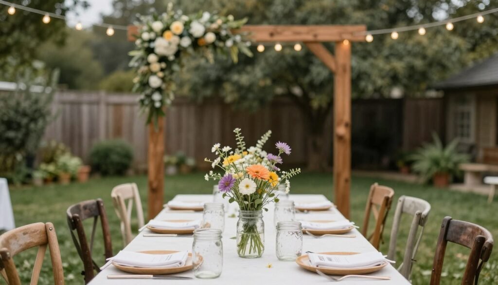 budget outdoor wedding with DIY decorations