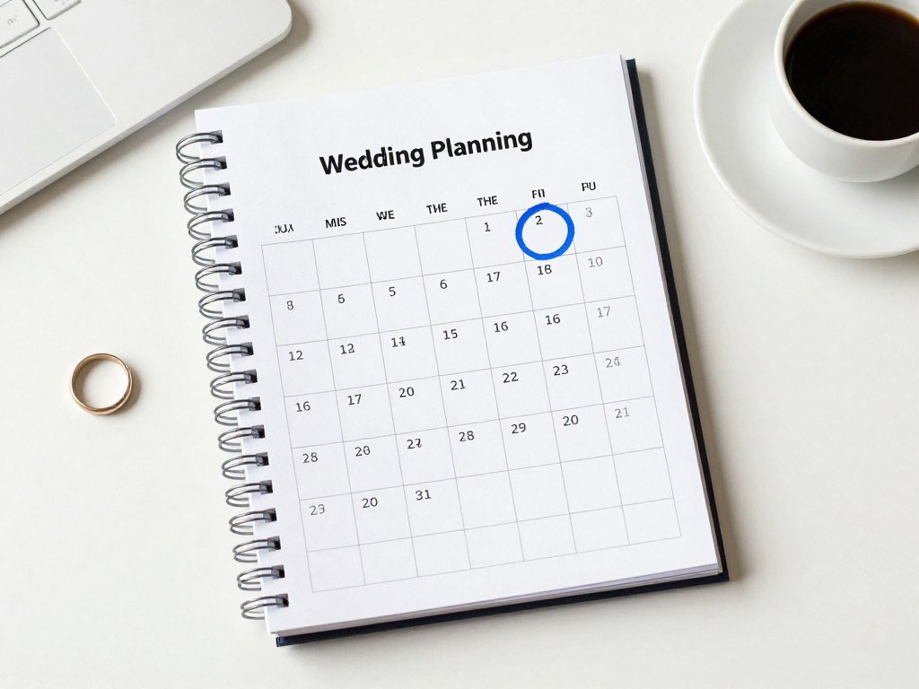 calendar marking wedding planning timeline for groomsmen proposal
