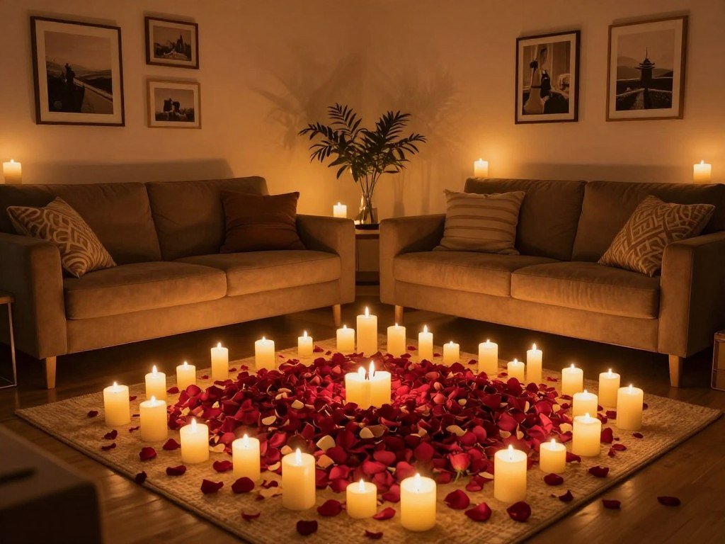 candlelit room setup for engagement proposal candlelit room setup for engagement proposal