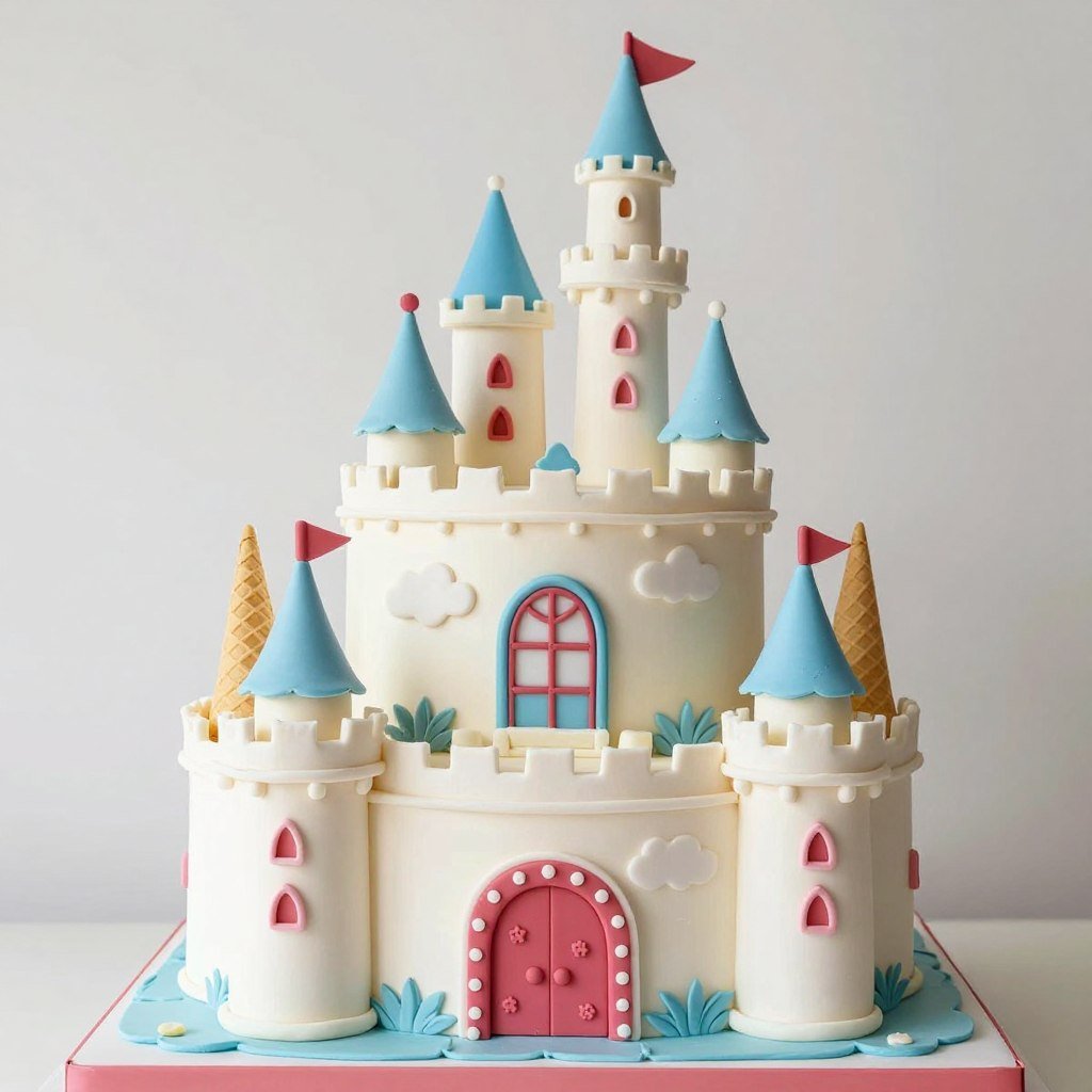 castle themed birthday cake for kids