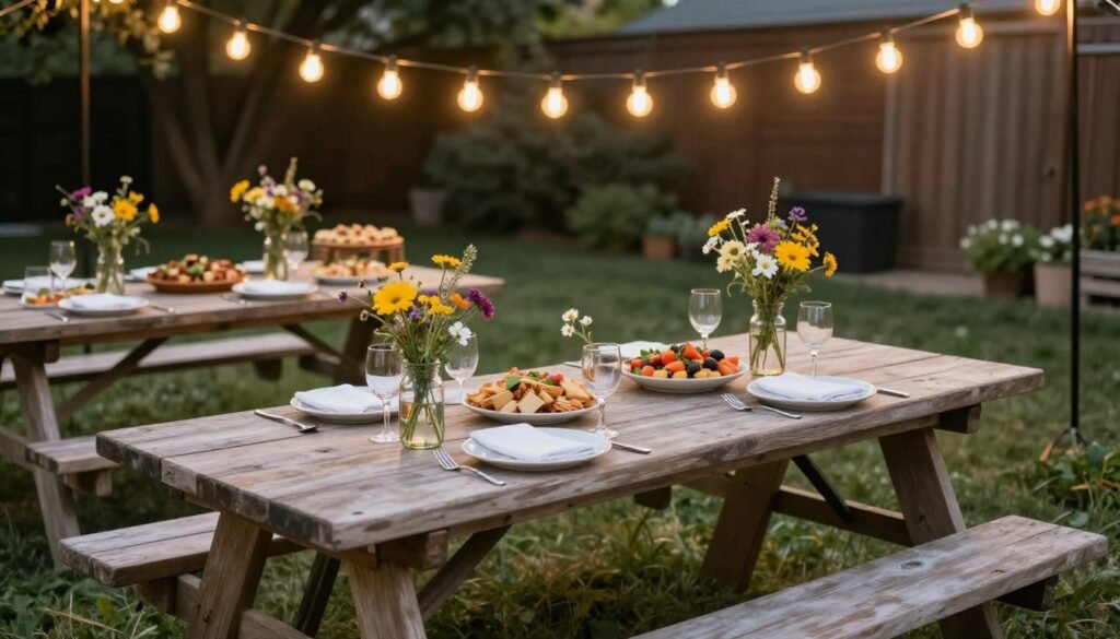 casual backyard rehearsal dinner on budget