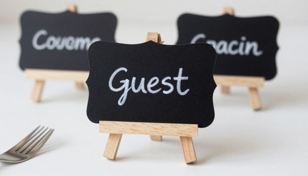 chalkboard place card settings