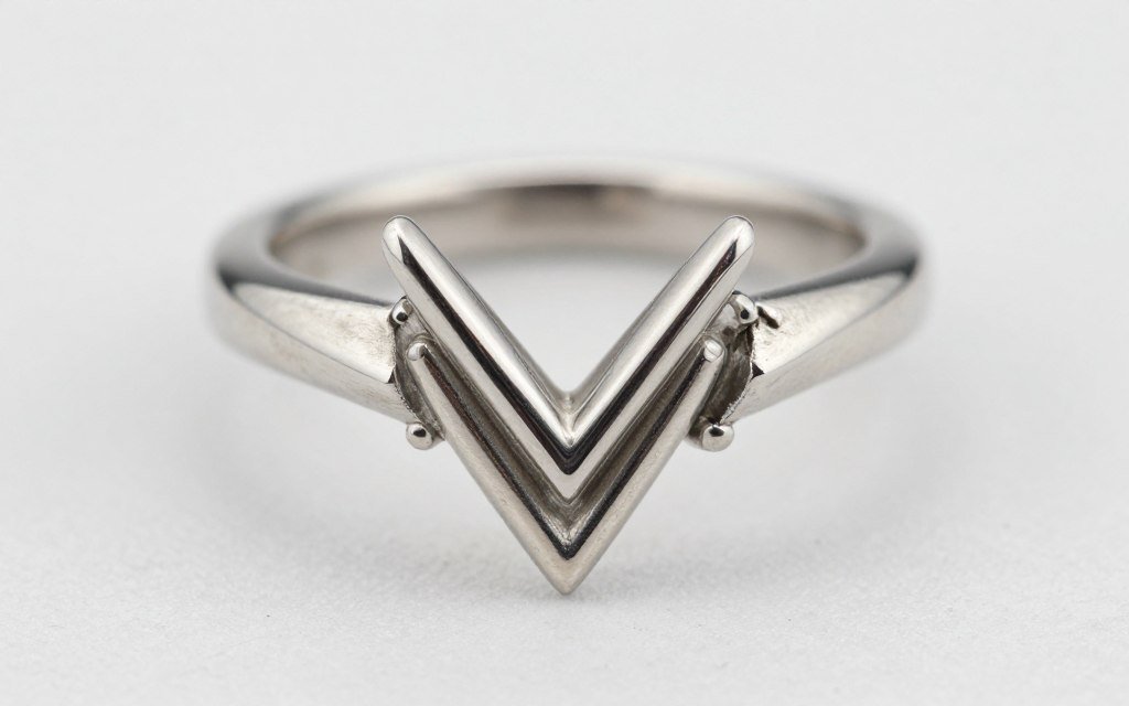 chevron V-shaped ring stack creating dramatic points